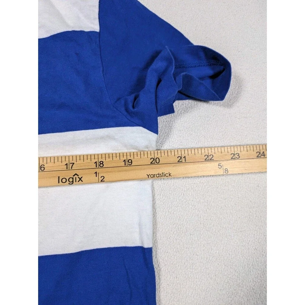 Polo Ralph Lauren France Blue/White Striped T-Shirt Big Pony Logo Men's Medium